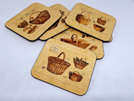 Vintage Janson's coasters Franse mandjes