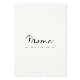 Luxe ansichtkaart 'Mama, de liefste ben jij' ♡
