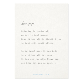Luxe ansichtkaart 'Lieve papa' / Vaderdag bij verlies van een kind ♡