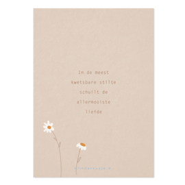 Luxe ansichtkaart 'Kwetsbare stilte' / bloemen