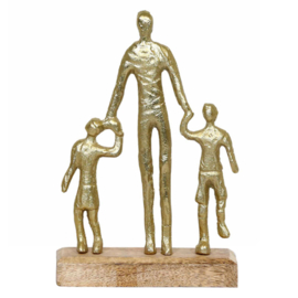 'Vader en kinderen' / goudkleurig ornament