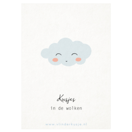Luxe ansichtkaart 'Kusjes in de wolken'