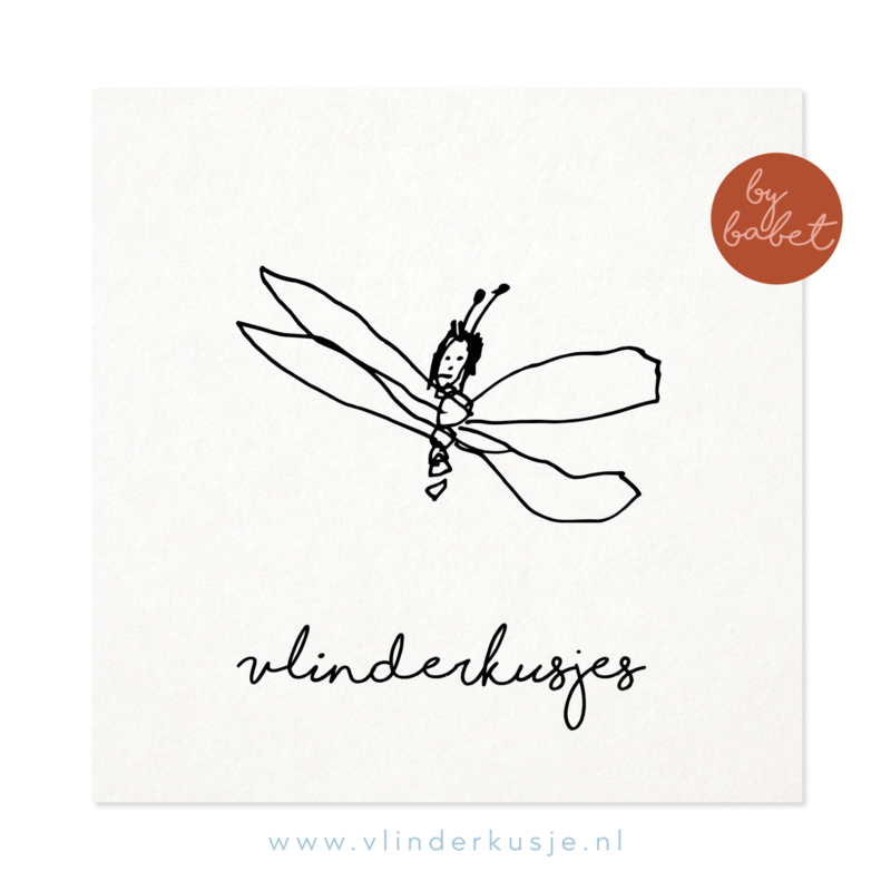 Luxe ansichtkaart 'Vlinderkusjes van Babet'