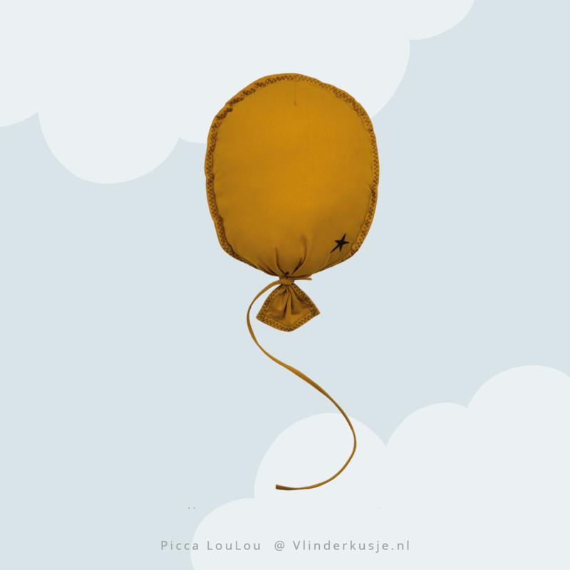 ondernemen inhoudsopgave waarde Ballon met kleine ster / in wit en okergeel | ➳ 'Picca Loulou' / Maan  vriendjes | Vlinderkusje