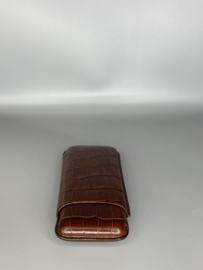 Sigarenkoker bruin krokodillenleder