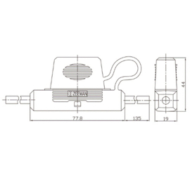 Zekeringhouder spatwaterdicht MAXI 10mm2