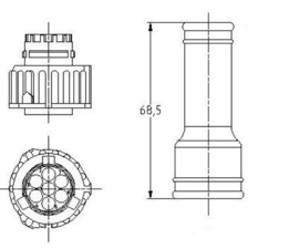 DIN Connector kit recht