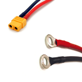 Voltium Energy adapter kabel XT60 female naar 2x 8mm ring 0,15m