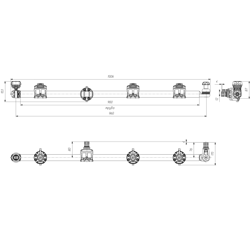 Borika FASTen BBr900 Round Rail for Belly Boats