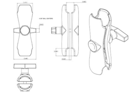 RAM Arm C/1,5" - 143mm