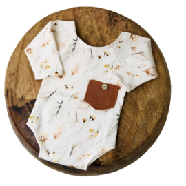 Newborn Romper - Flower Collection - BOHO cognac