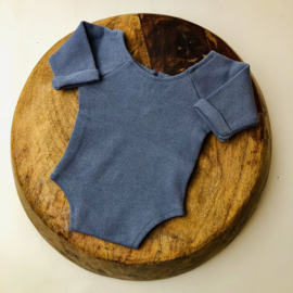 Newborn Romper - Knitted Collection "Baby" - Old Blue