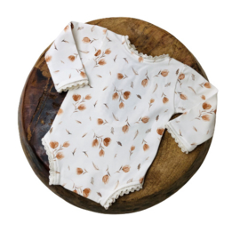 Newborn Romper - Flower Collection - Cognac tulip Lace