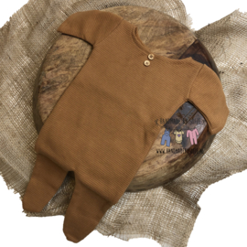 Newborn Onesie Footed - Special - Deep Camel