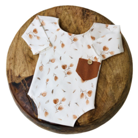 Newborn Romper - Flower Collection - Cognac tulip Cognac