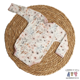 Newborn Romper - Flower Collection - Aquarel Flowers Lace