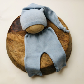 Newborn - Luxery Collection Pants & Hat  -light blue