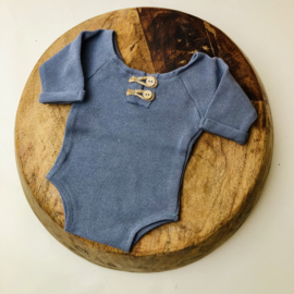 Newborn Romper - Knitted Collection "Baby" - Old Blue