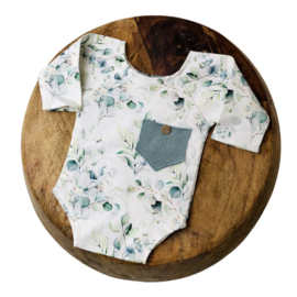 Newborn Romper - Flower Collection - Eucalyptus old mint