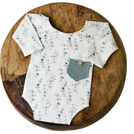 Newborn Romper - Flower Collection - mini eucalyptus old mint