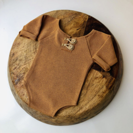 Newborn Romper - Knitted Collection "Baby" - Camel