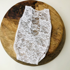 Newborn Romper - White Lace