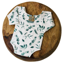 Newborn Romper - Flower Collection - Leaf old mint