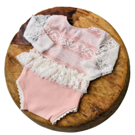 Newborn Romper - April Collection - rose lace