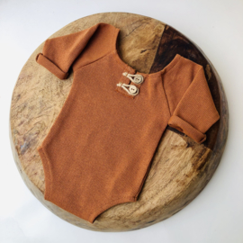 Newborn Romper - Knitted Collection "Baby" - Cognac