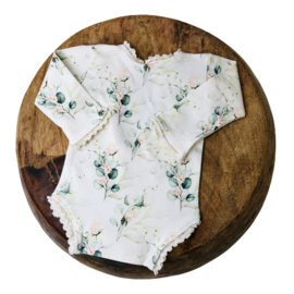 Newborn Romper - Flower Collection - Rose Eucalyptus Lace