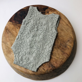 Newborn Romper stretch - Sage green Lace