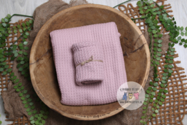 Knitted Collection -  Wrap  "Waffle" - Old Pink