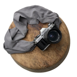 Camera Strap - Grey - Camel/Black Leather