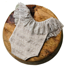 Newborn Romper - Lace Collection - Taupe