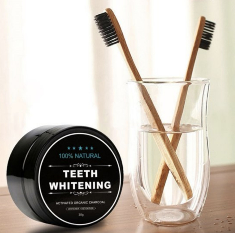 Natural Teeth Whitening Poeder + GRATIS Bamboe Tandenborstel