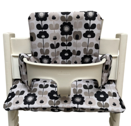 Kussenset - Bloemen zwart beige