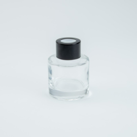 Parfumflesje rond Transparant met schroefdop naar keuze
