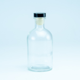 Luxe fles Transparant met zwarte dop - 250 Ml