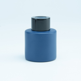 Parfumflesje rond Marineblauw met kleur schroefdop naar keuze - 50 Ml