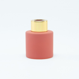 Parfumflesje rond Terracotta met kleur schroefdop naar keuze - 50 Ml