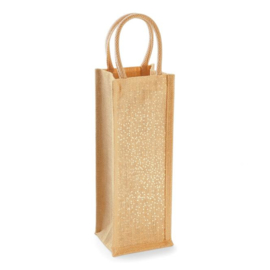 Shimmer Jute Bottle Bag