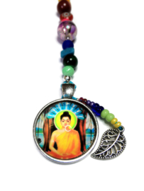 Boeddha hanger met regenboog kralen (a)