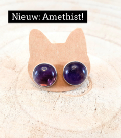 Oorbellen met natuursteen - Amethist