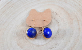 Oorbellen met natuursteen - Lapis Lazuli - goudkleurig