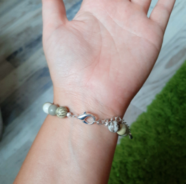 Armbandjes met grote kralen - Groene jaspis - NIEUW!