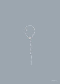 Kaart | ballon grijsgroen | inkylines