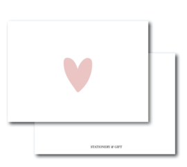 Minikaart | Heart pink | Stationery & Gift