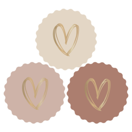 Stickers | hart goudfolie op roze tinten | HOP.