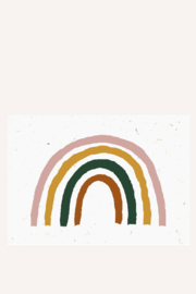 Bloeikaart | Regenboog - roze/oker/groen/bruin | Kekootje