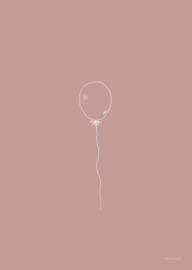 Kaart | ballon roze | inkylines